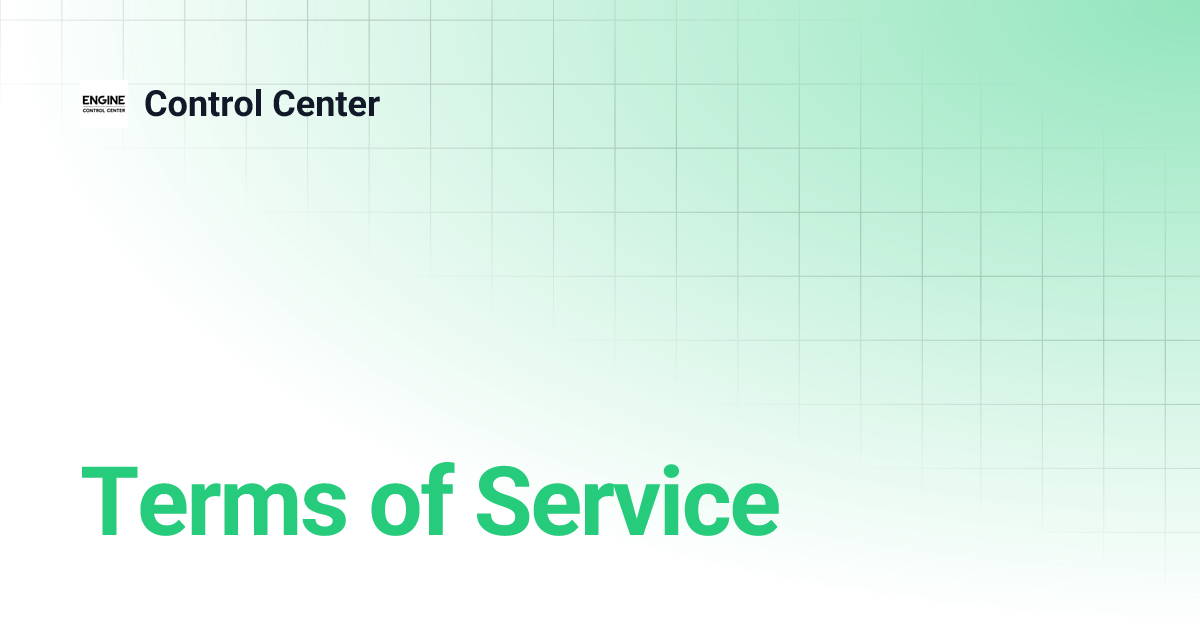 Terms of Service | Control Center
